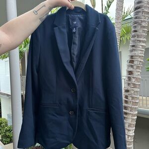 Navy Blazer with Two-Button Closure